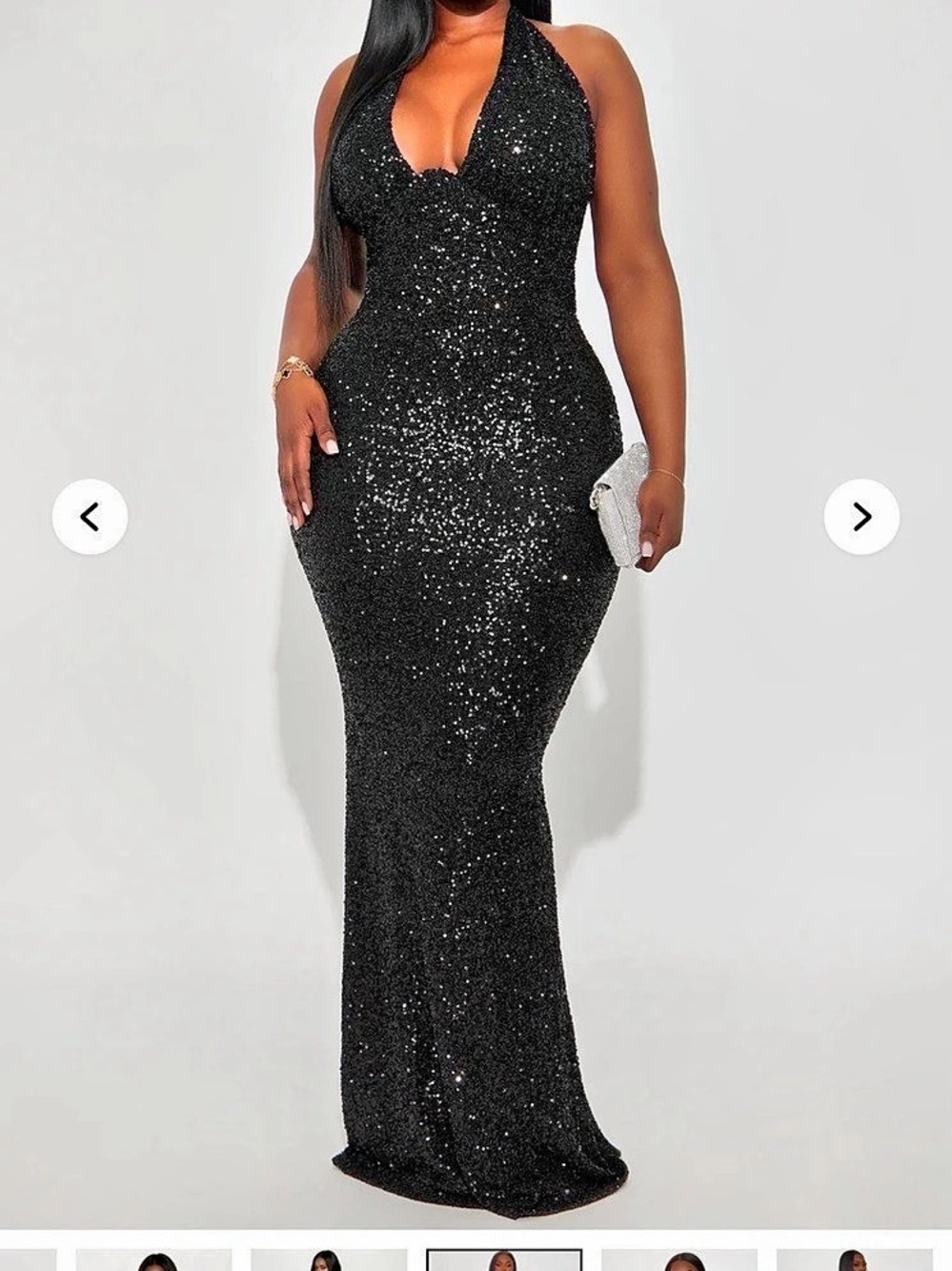 Fashion Nova Hailie Sequin Maxi Dress Black